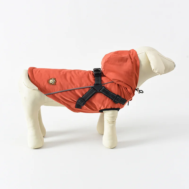

New dog traction clothing pet clothes hooded two legged vest