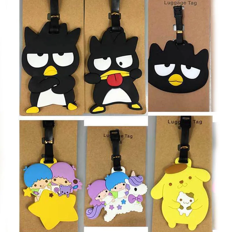 Cartoon Bird & Dog Luggage Tag Silica Gel Suitcase ID Addres Holder Women Men Baggage Boarding Tag Portable Label