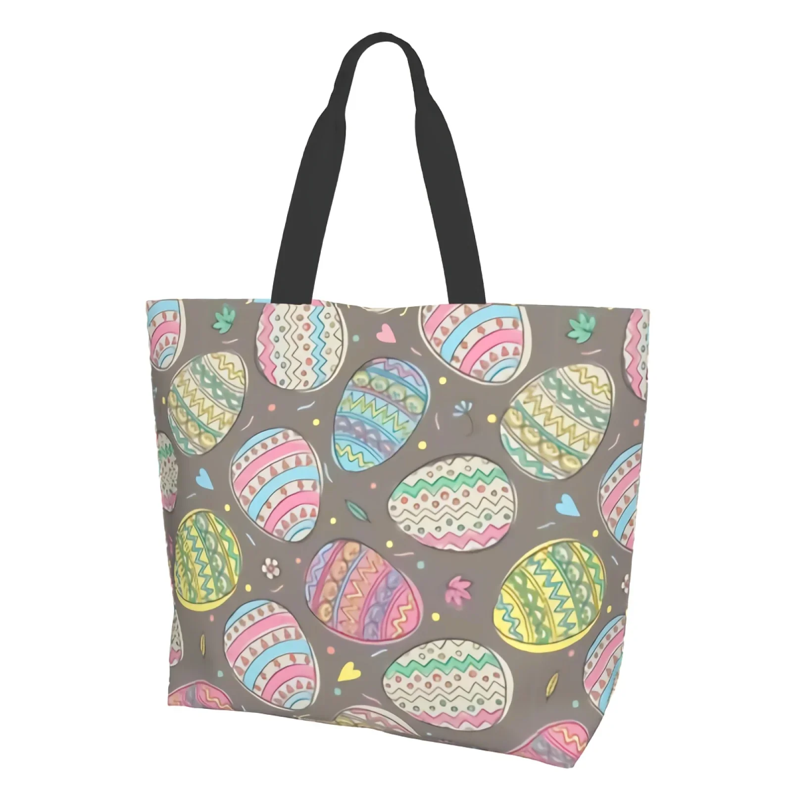 

Tote Bag for Women Doodle Egg Easter Reusable Shopping Bags Beach Bag