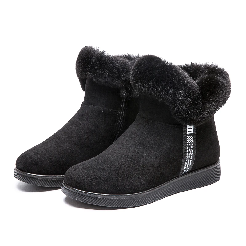 

Женские ботильоны на платформе Fujeak, повседневная обувь на молнии, плюшевые теплые зимние ботинки в стиле панк