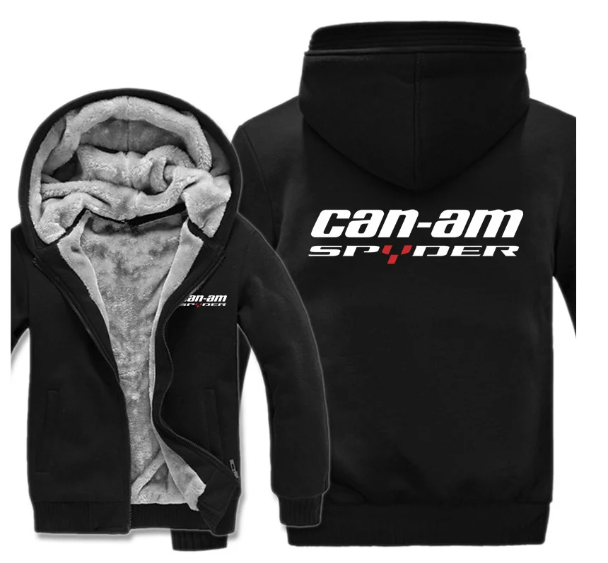 

2022 NEW winter printed CAN-AM car logo thickened casual coat men's zipper men's Plush coat
