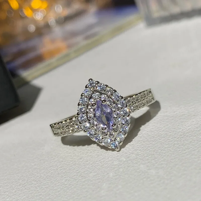 Высококачественное роскошное кольцо MDLFES Moissan Diamond Style с позолоченным