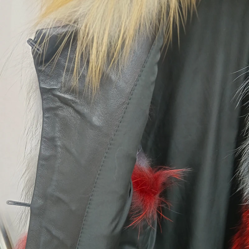 100% real fur luxury women's winter fashion style natural fur vest women's full fox fur vest color matching winter coat