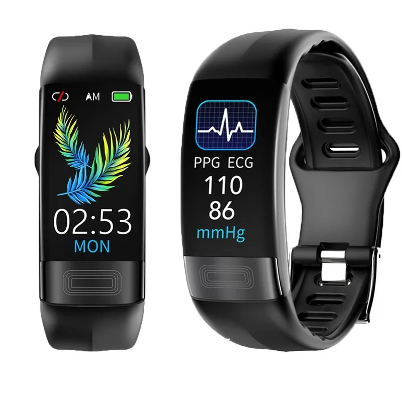 

2023 P11 Plus ECG+PPG Smart Bracelet Blood Pressure Heart Rate Monitor Band Fitness Tracker Pedometer Waterproof Sport Smartband