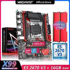 MACHINIST X99 комплект материнской платы с процессором Xeon E5 2670 V3 16 Гб DDR4 ОЗУ набор четырехканальных LGA 2011-3 NVME M.2