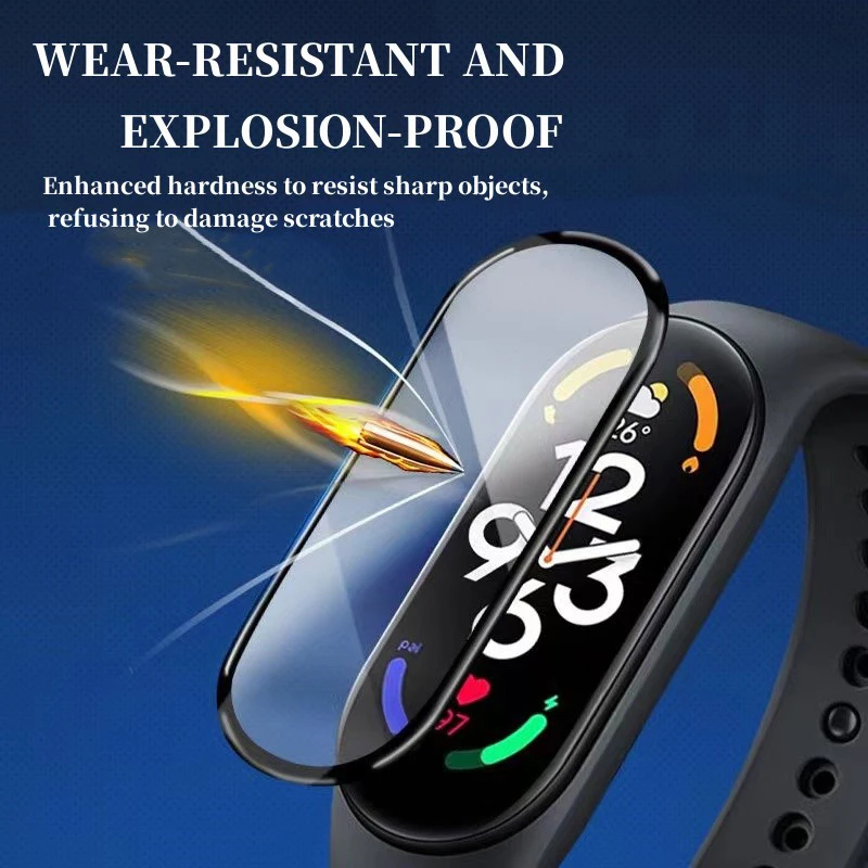 3D Curved Film For Xiaomi Mi Band 8/8 NFC Smartwatch Screen Protectors Full Screen Overlay Soft Tempered Film For Mi band 8