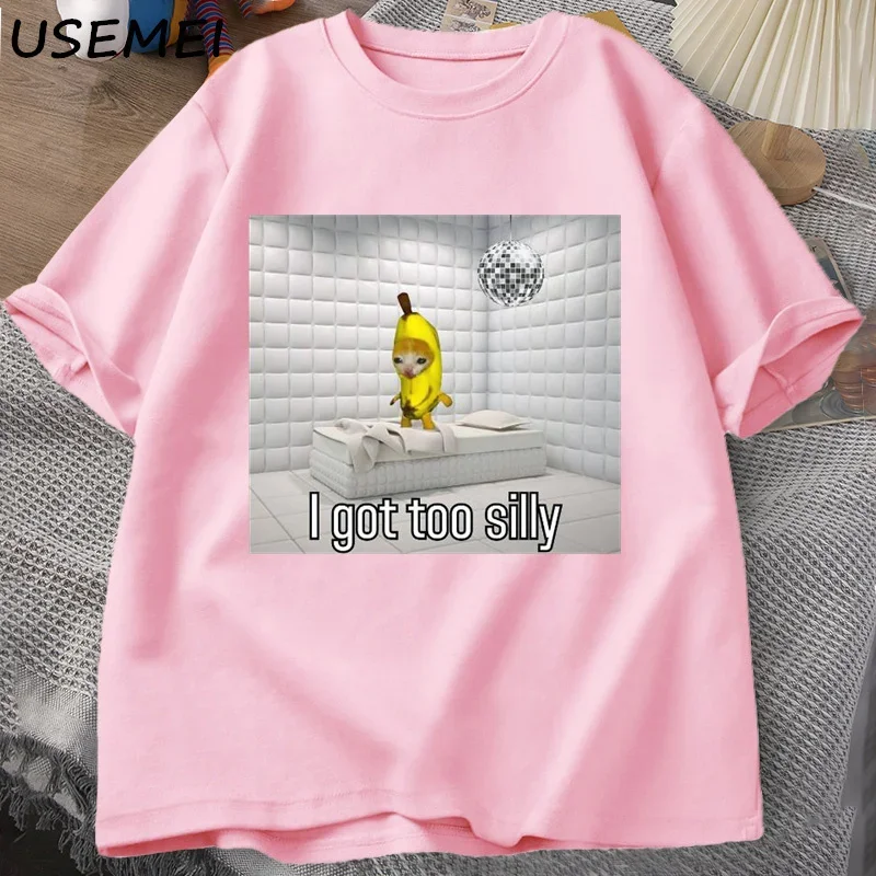 Мужская Забавная Дизайнерская Футболка I Got Too Dumb Wake Up Act С Бананами И Sad Cat Meme