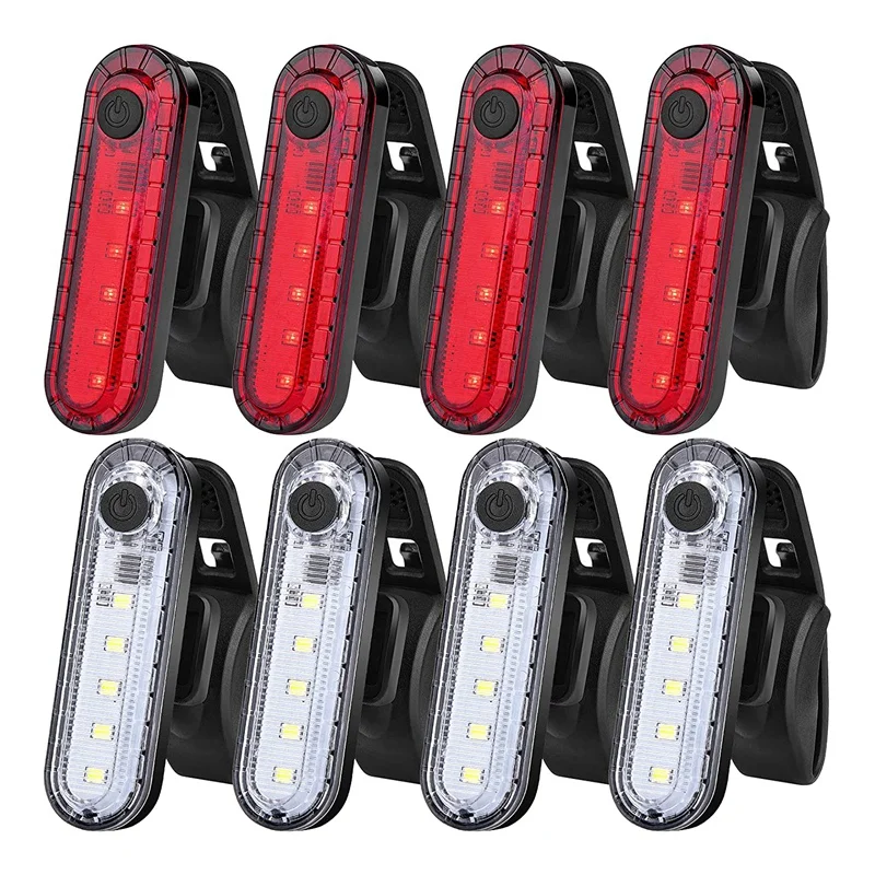 

8Pack USB Rechargeable Front And Rear LED Bike Tail Light Bicycle Light For Road Bike Cycling