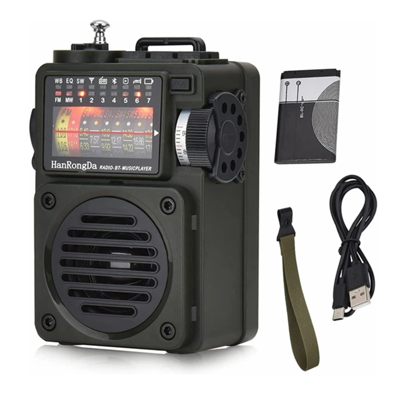 Портативное полнодиапазонное радио приемник MW/FM /SW/WB Bluetooth динамик музыкальный