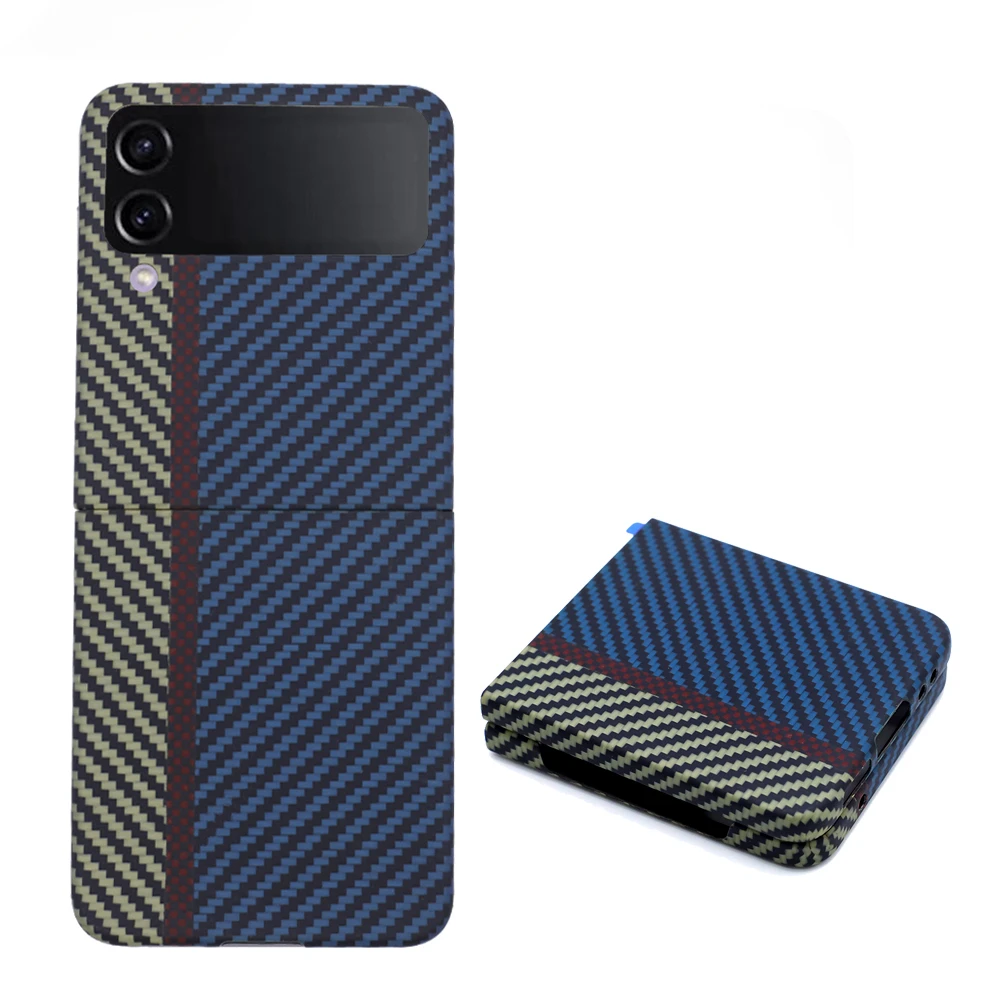 

Dropshipping Real Aramid Fiber Carbon Fiber Protective For Samung Galaxy Z Flip 4 Flip4 UltraThin For Galaxy Z Flip 4 CASE Cover