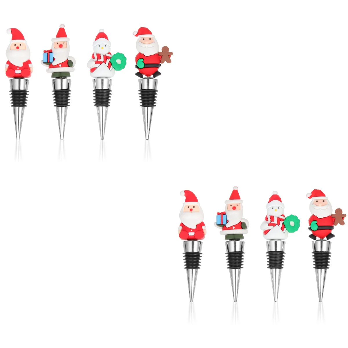 

8 Pcs Christmas Bottle Stoppers Reusable Xmas Party Bottle Cork Plug