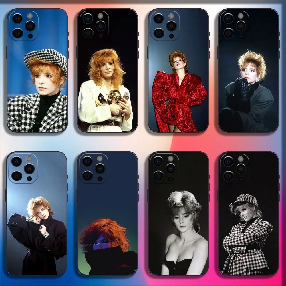 Singer M-Mylene Farmer Phone Case For iPhone 16 15 14 13 12 11 Pro X XS Max XR Plus Mini Soft Black Cover