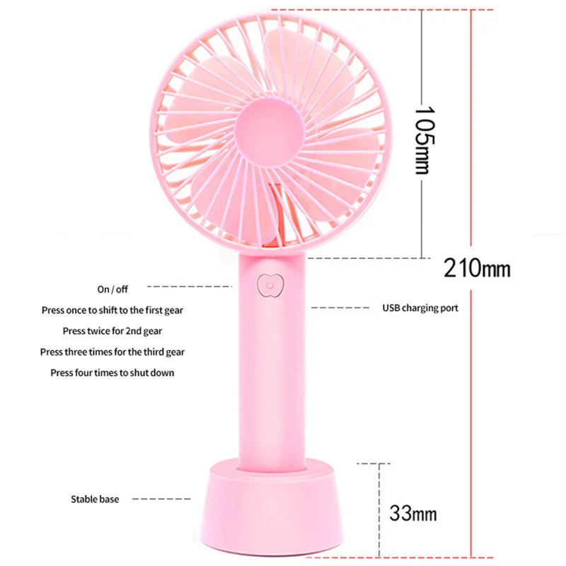 Мини-вентилятор Настольный портативный с зарядкой от USB и низким уровнем шума 1200
