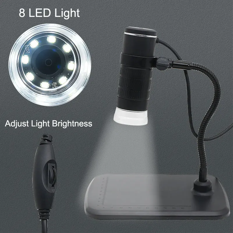 Микроскоп электронный с USB-портом 1000X 3 в 1 8 регулируемых светодиосветодиодный -