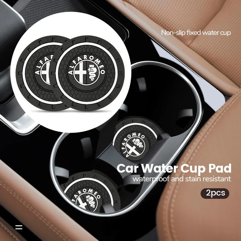 Автомобильный противоскользящий подстаканник набор ковриков для Alfa Romeo Giulia Stelvio