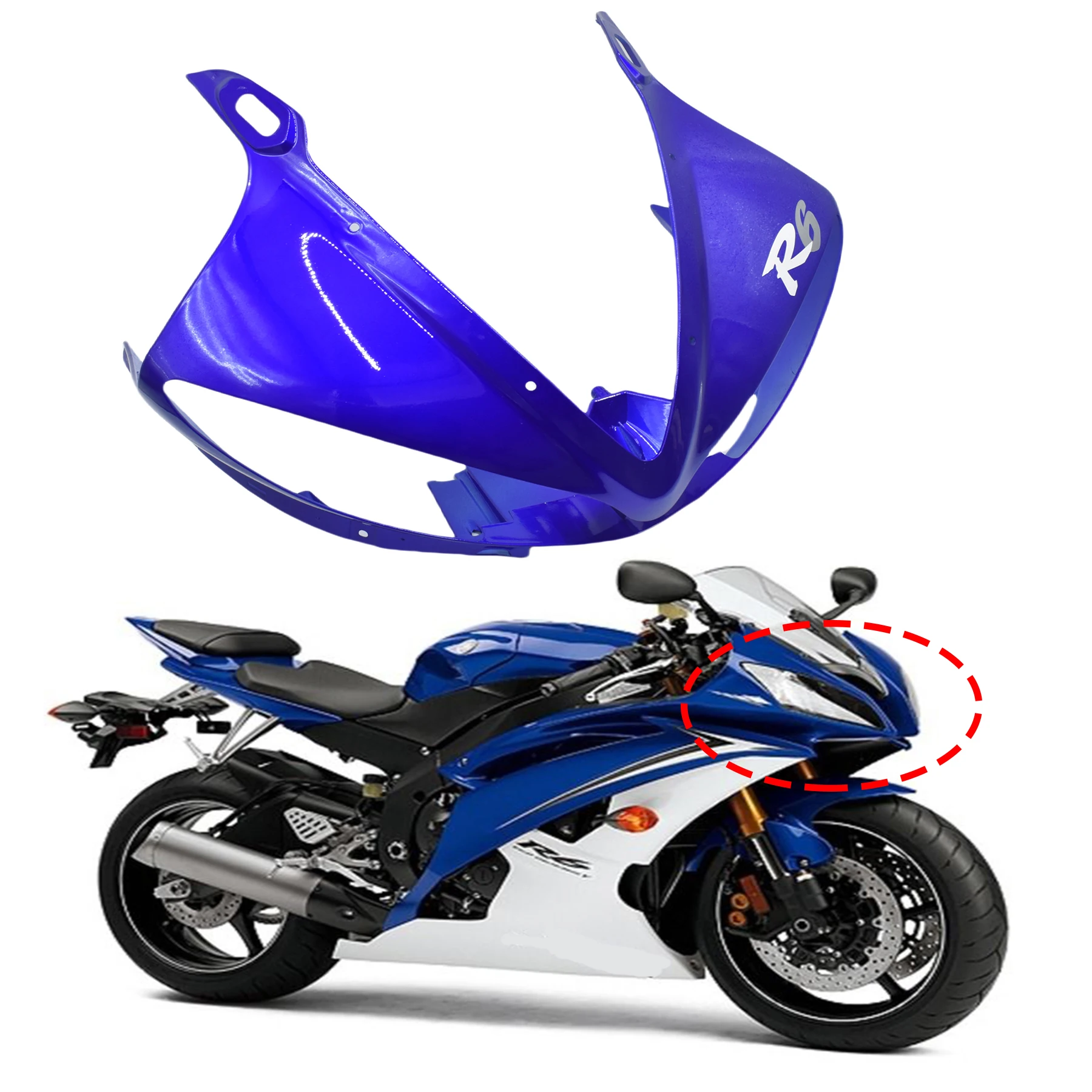 Неокрашенная Передняя верхняя обтекательная панель для YAMAHA YZF-R6 YZFR66 03 YZF 6R R6 2003