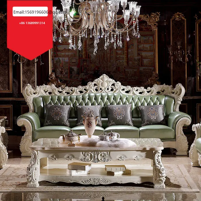 

Индивидуальный Европейский стиль резной кожаный диван комбинация одинарный Двухместный Четырехместный белый диван мебель для виллы