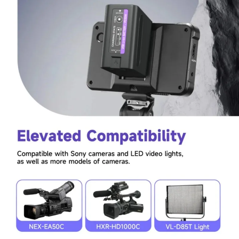 Фото Аккумулятор для камеры 7.2V 11800mAh NP-F990 Type-C для Sony F970 F960 F550 F750 с поддержкой быстрой зарядки PD30W и LED-индикатором заряда №4