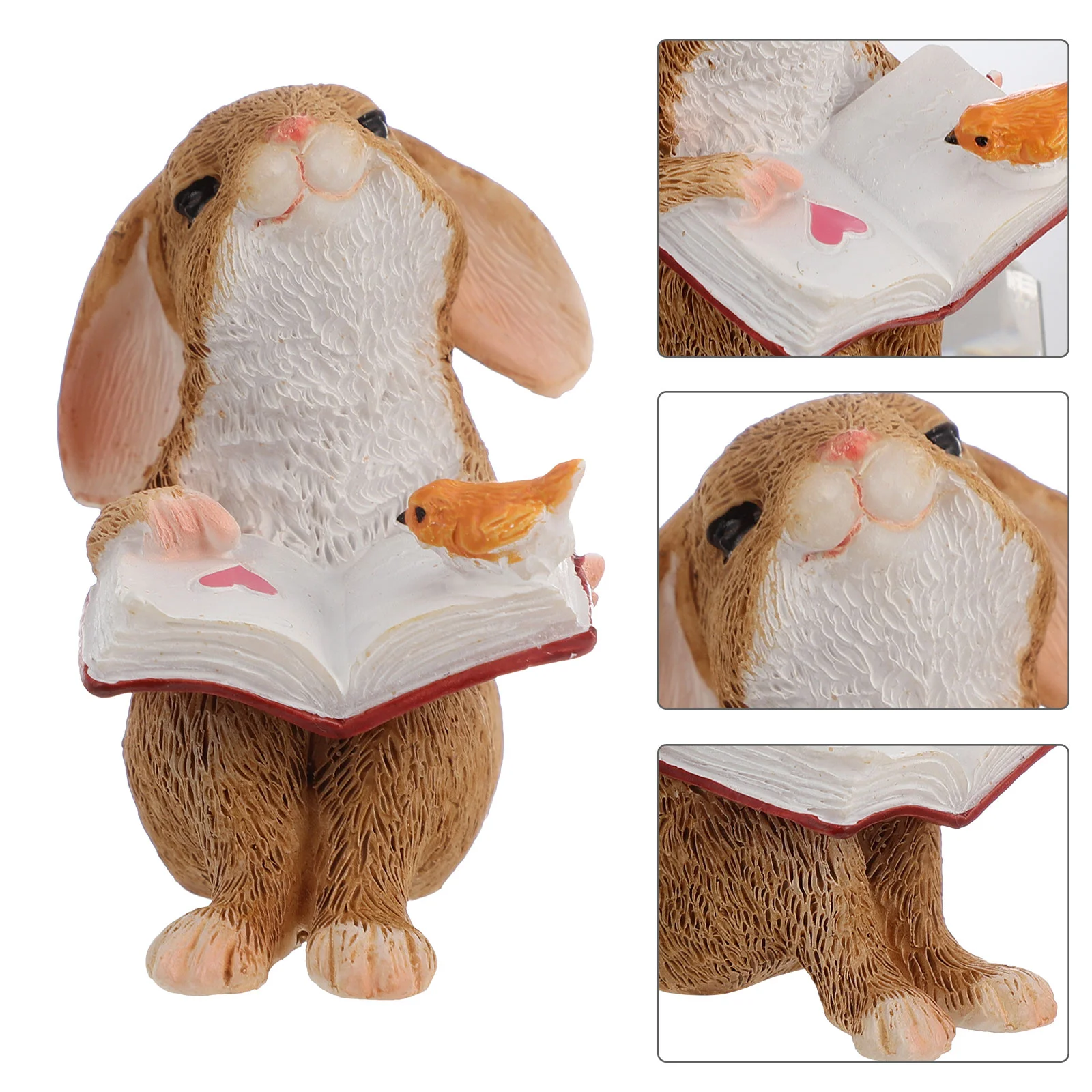 

Rabbit Reading A Book Festival Party Rabbit Statue Garden Yard Rabbit Statue