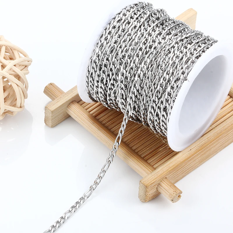 Fashion Vacuum Plating Cuban NK Chains Stainless Steel Jewerly Making Supplies Accessorie DIY Men Women Necklace Tassel Ornamet