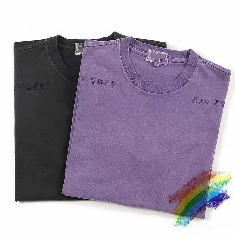 

Heavy Fabric Batik Purple Gray Cavempt C.E T-shirt Men Women 1:1 High Quality Washed Made old CAV EMPT C.E Tee Tops