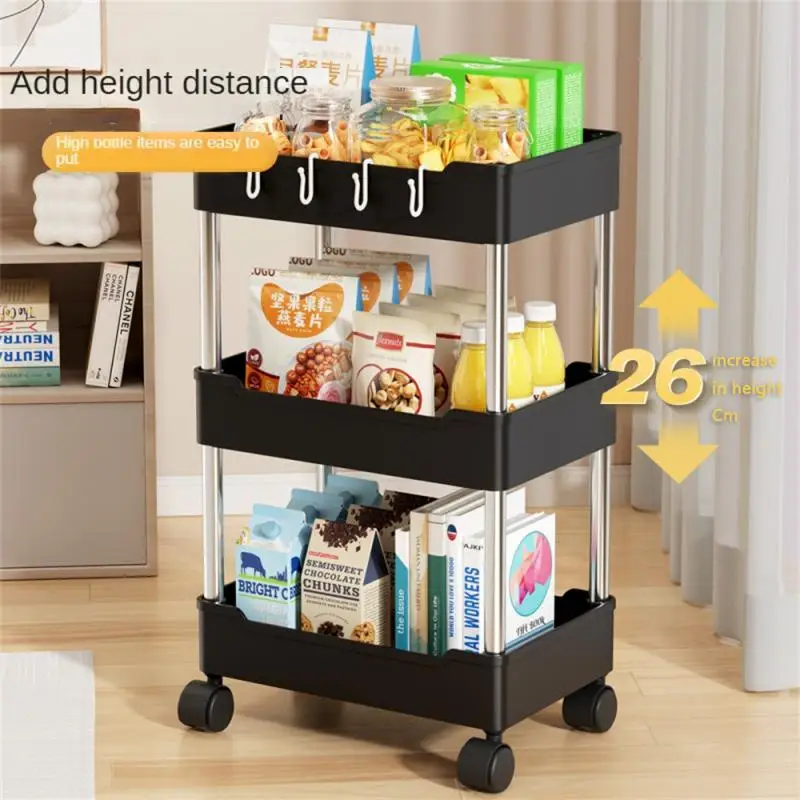 Новая бытовая многоярусная маленькая тележка стеллаж для хранения от пола до