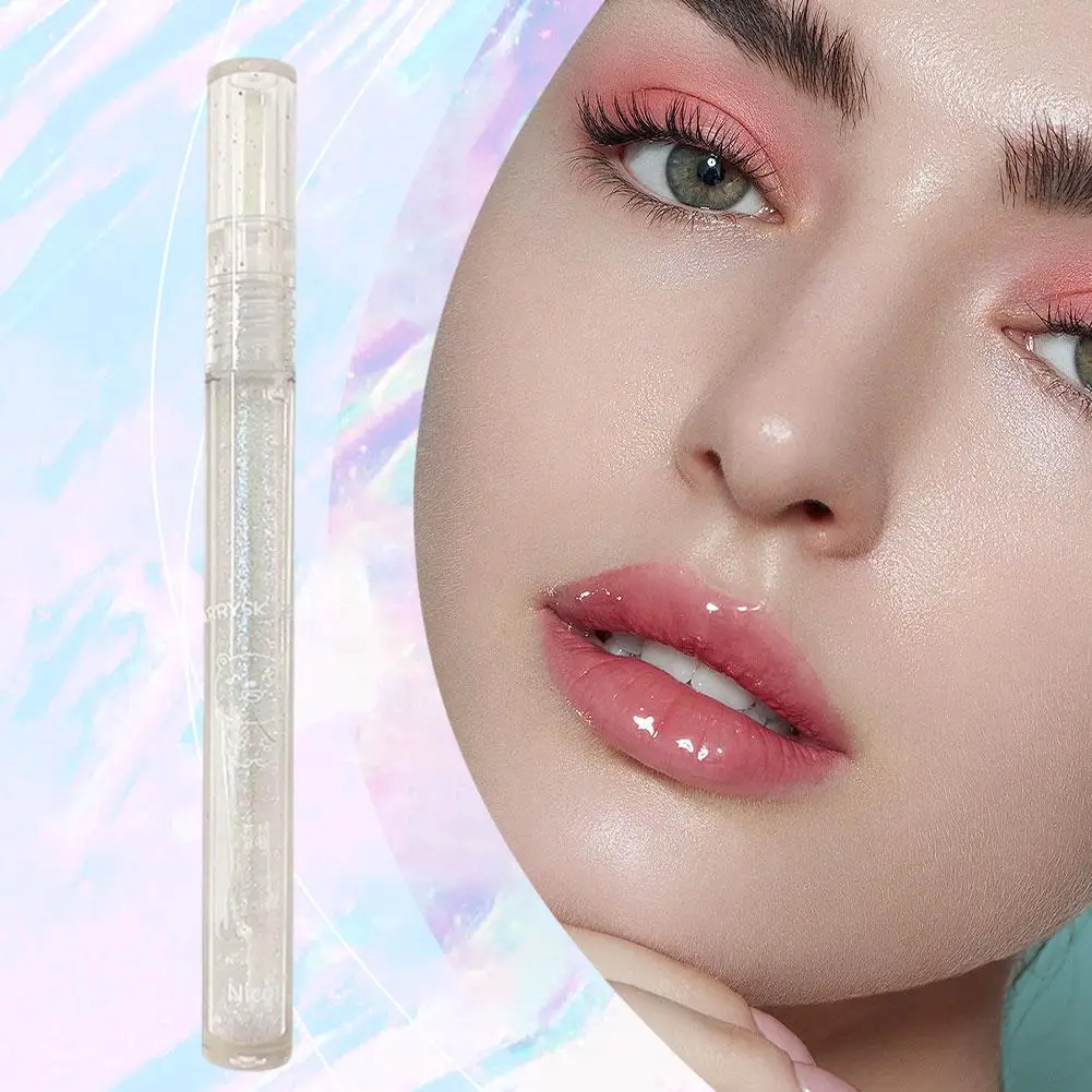 Глянцевый глянцевый блеск для губ прозрачная бесцветная синяя помада блестящий