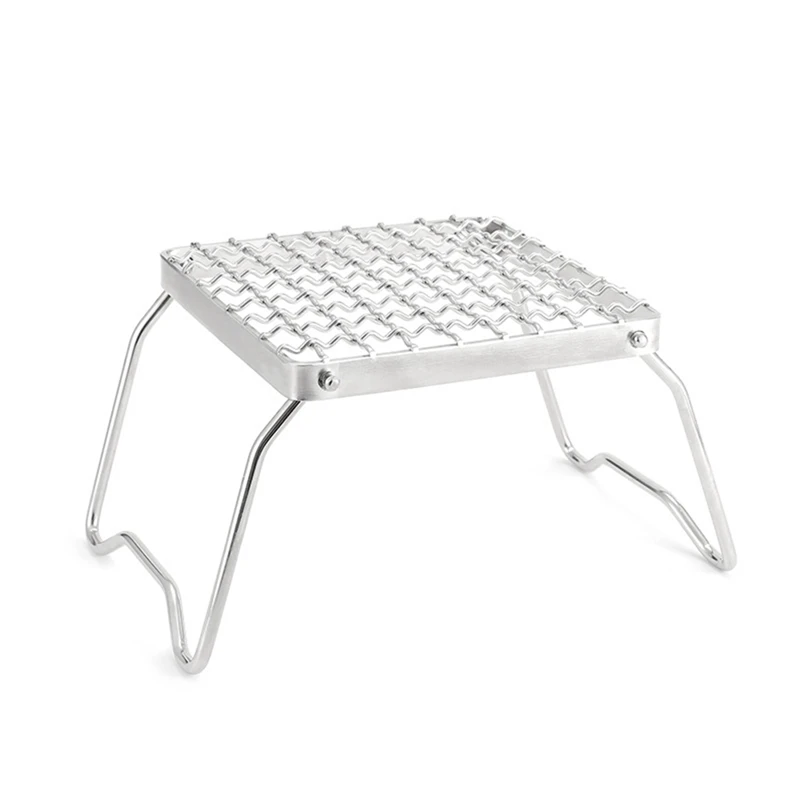 

Upgrade Folding Leg Campfire Grill Grate,Stainless Steel,Heavy Duty Portable