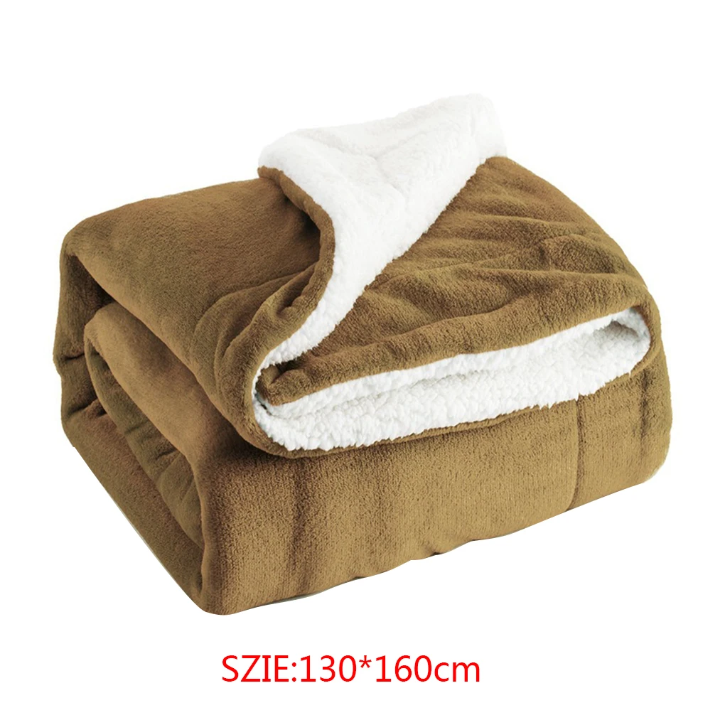 

Double-layer Flannel Blanket Throw Blanket Sofa Couch Bed Throw Blanket Winter Thick Warm Wool Blanket Shawl Weighted Blanket