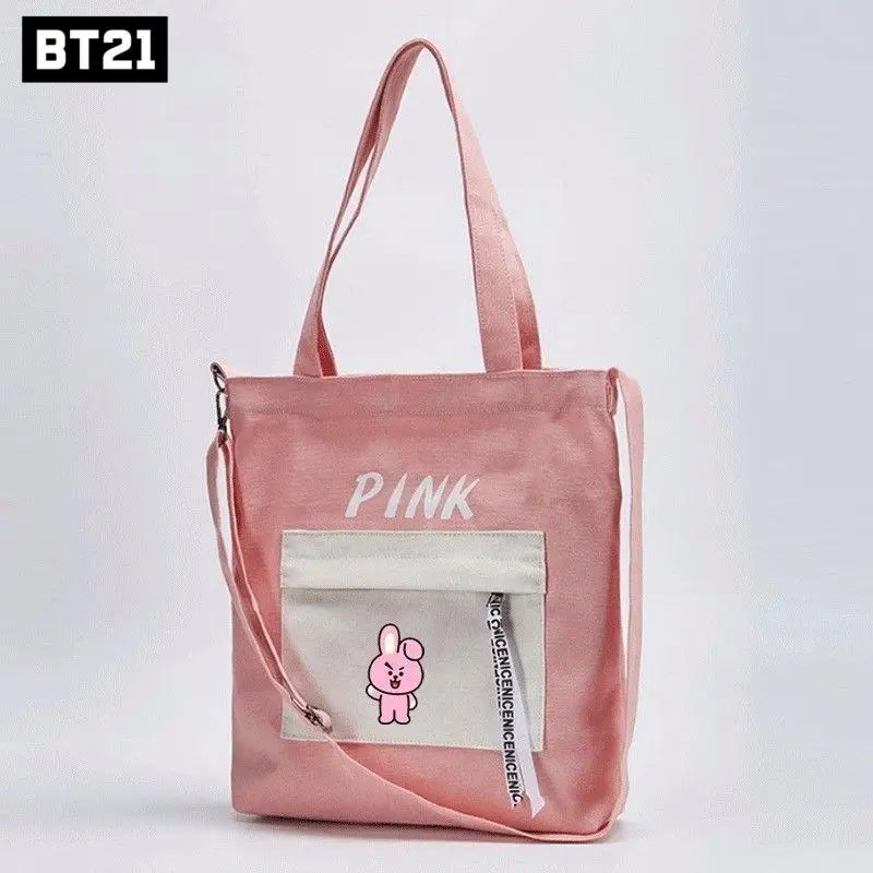 

Bt21 Cartoon Printing Shoulder Bag Student Anime Series Tata Rj Fashion Surroundingsingle-Shoulder Bag Handbag Shopping Bag Gift