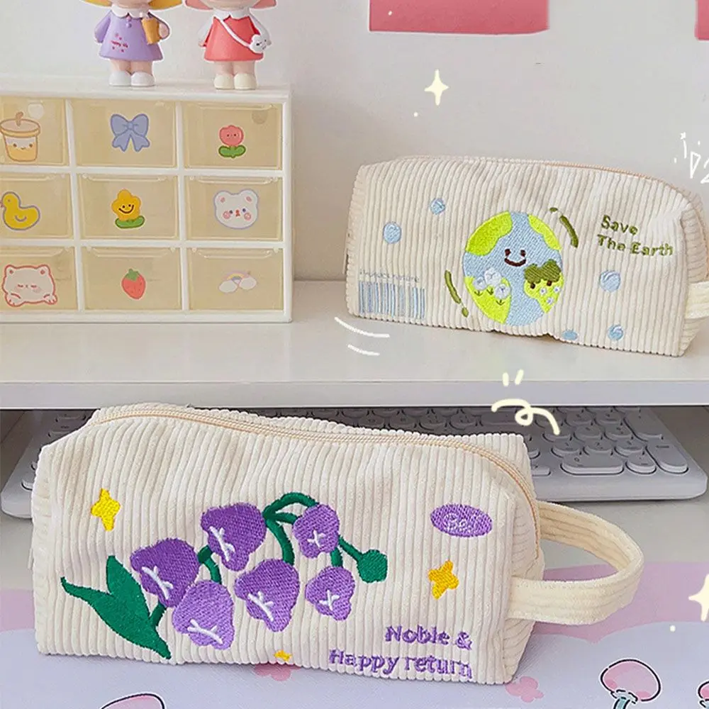 

Милый чехол для карандаша на запястье, Большой Вместительный чехол для карандаша, s сумка для ручек на молнии из вельвета, корейские школьны...