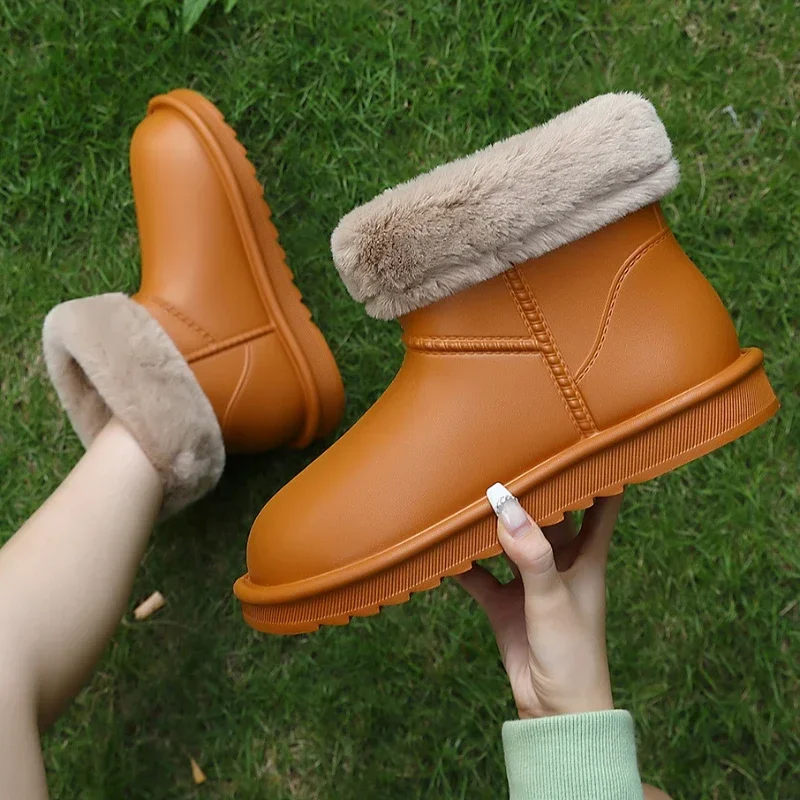 Женская обувь Уличная из хлопка водонепроницаемые женские резиновые сапоги ЭВА