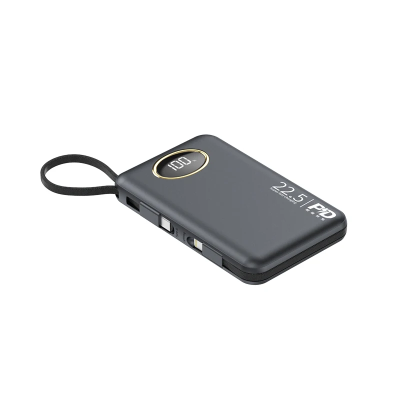 Портативный внешний аккумулятор большой емкости 20000 мАч с кабелем USB C 22 5 Вт