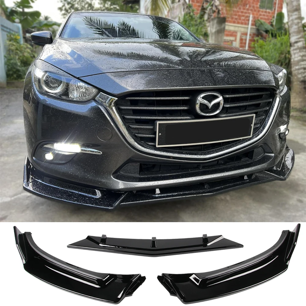 

Передний бампер автомобиля, разделитель для губ, диффузор, обвес, защита спойлера, подходит для Mazda 3 Sedan/Hatchback 2013 2014 2015 2016 2017 2018