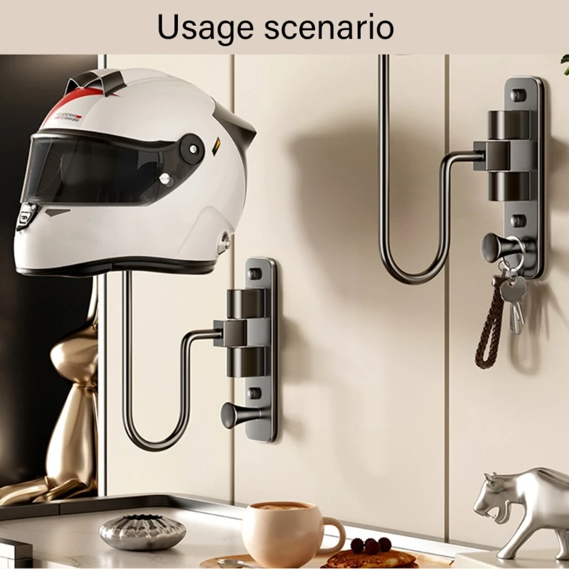 Держатель для хранения шлемов металлический устойчивый к ржавчине настенный