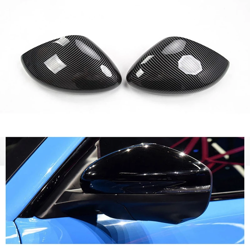 

Car Rear View Mirror Case Cover Side Wing Mirror Shell for Ford Mustang MACH-E 2021 2022, Carbon Fiber Pattern