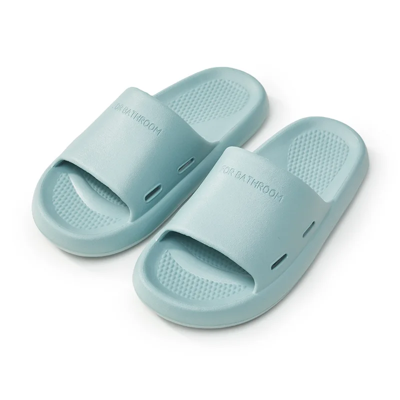 Men and Women's Home Antiskid Simple Green Soft Bottom Couple's Home Bathroom Slippers Womens Shoes Personalized Deodorization