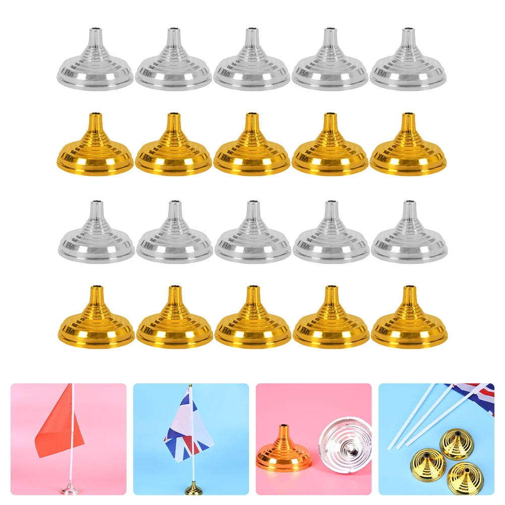

20Pcs Household Flag Pole Stands Office Small National Flag Holders Plastic Flag Support Bases