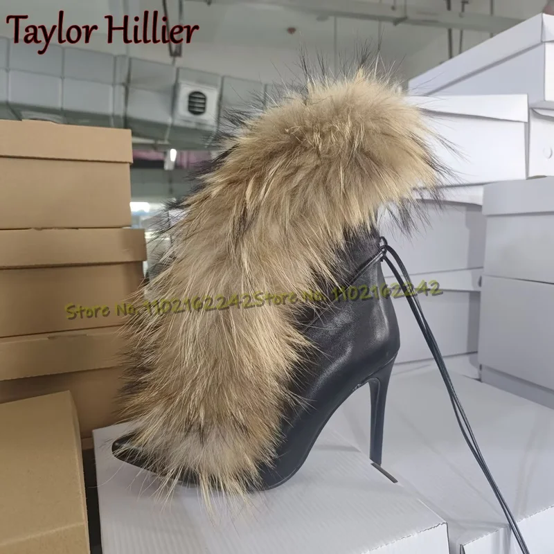 Taylor Hillier Сапоги до середины икры с меховым декором однотонные туфли на шпильке
