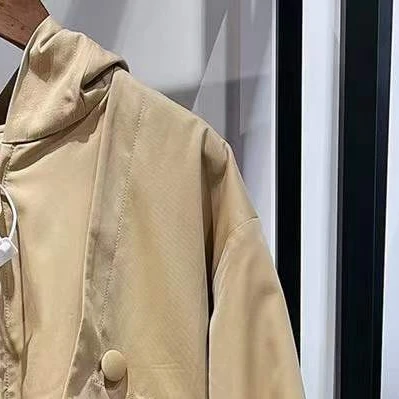 

Spring 2022 New Style Hooded Drawstring Loose Puff Sleeve Women's Coat Trench Coat