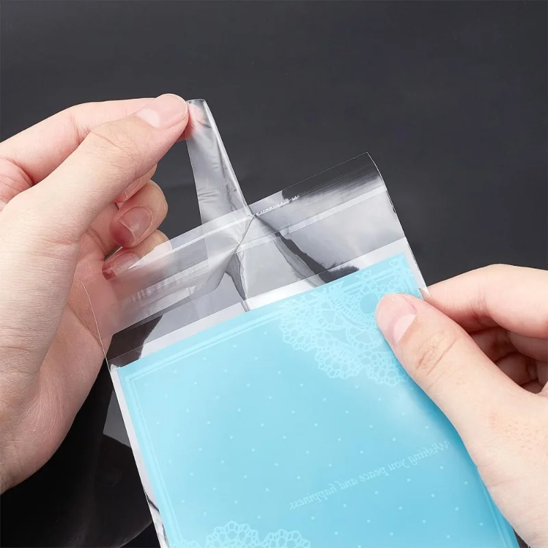 Cute OPP Cellophane Bags Mixed Pattern Clear Plastic Self Sealing Envelope Pouches for Party Jewelry Candy Cookies Packing