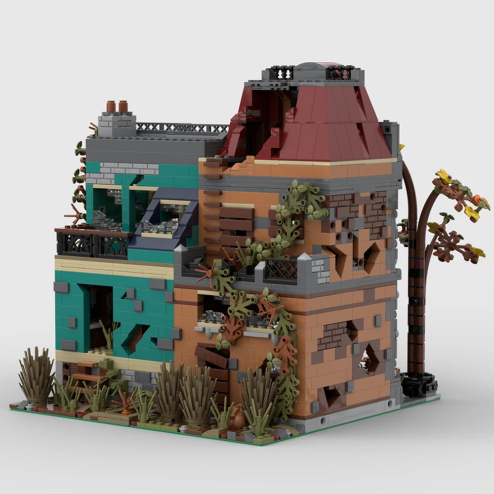 Новый город горячая распродажа вид на улицу Moc модульная библиотека модель Revelation