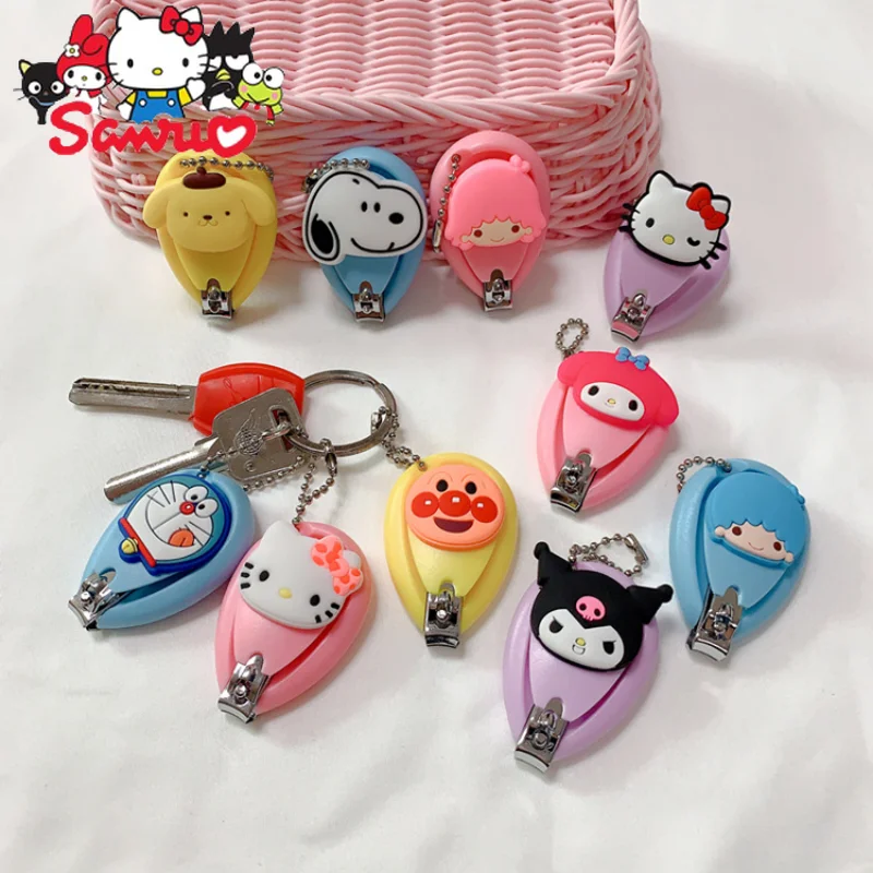 

Sanrio Melody Kuromi Hello Kitty Cinnamoroll Pochacco Cartoon Round Nail Clippers Cute Pendant Corner Home Baby Manicure Tool