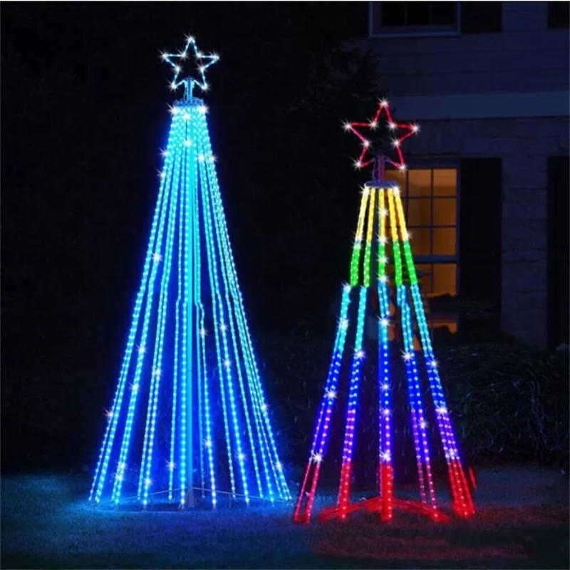 

2023 Christmas Tree Led Yard Light Animated Lightshow Cone Led String Lights Waterproof IP44 Home Xmas Decor Outdoor Decoration