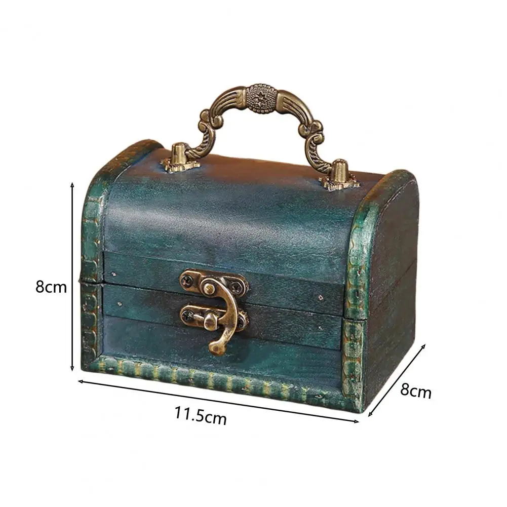 Jewelry Box Antique Style Candy Trinket for Jewelry Organizer Ring Case Earrings Storage Box Treasure Chest with Lock Makeup Bag images - 6