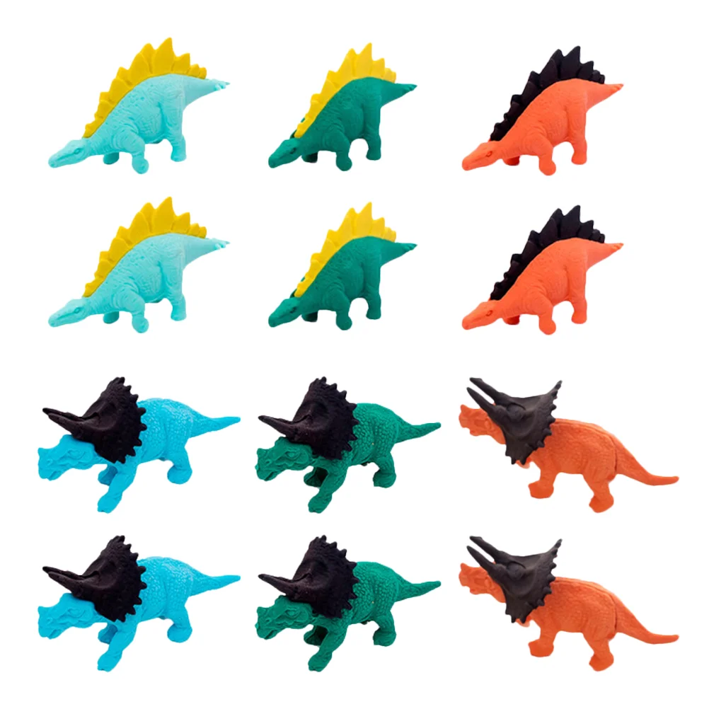 

16pcs Kids Cartoon Erasers Dinosaurs Shaped Erasers Children Stationery (Random Style)