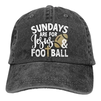 sundays are for jesus football unisex soft casquette cap vintage adjustable retro hats baseball caps black