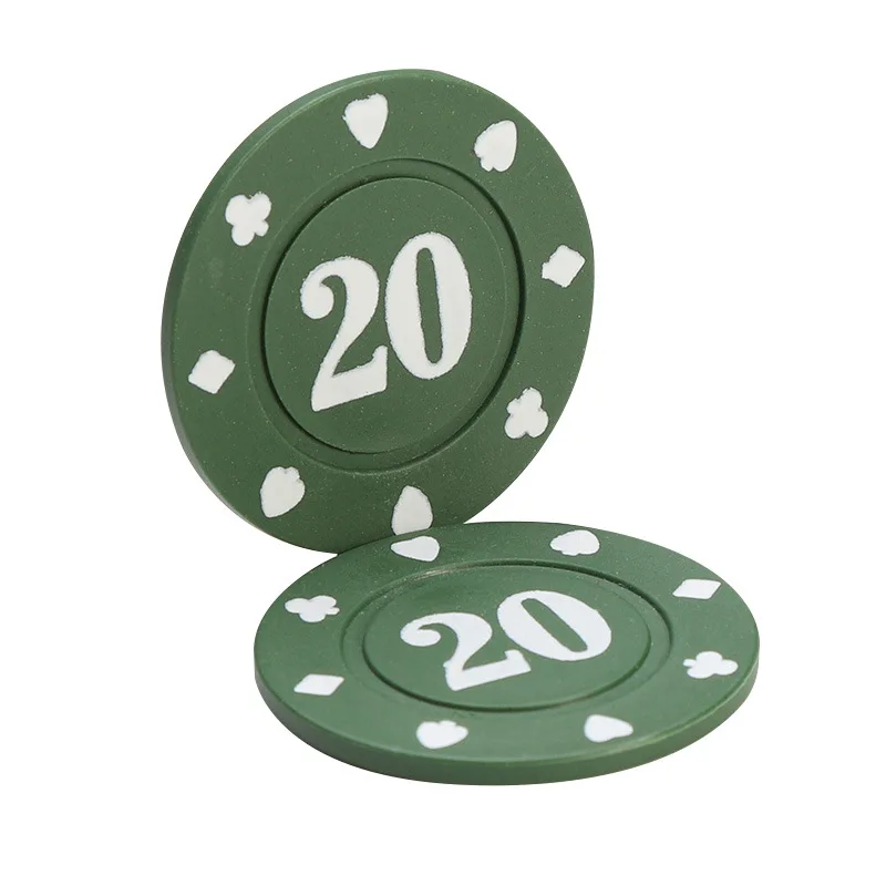 

20pcs Casino Chip Poker Fichas Texas Hold 'em Plastic Chips Mahjong Cards Tokens Board Room Games Scorecard Pack 20