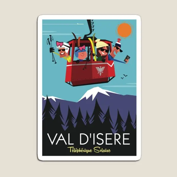 

Val D Isere Poster Magnet for Fridge Organizer Toy Funny Home Children Stickers Refrigerator Magnetic Colorful Kids Holder