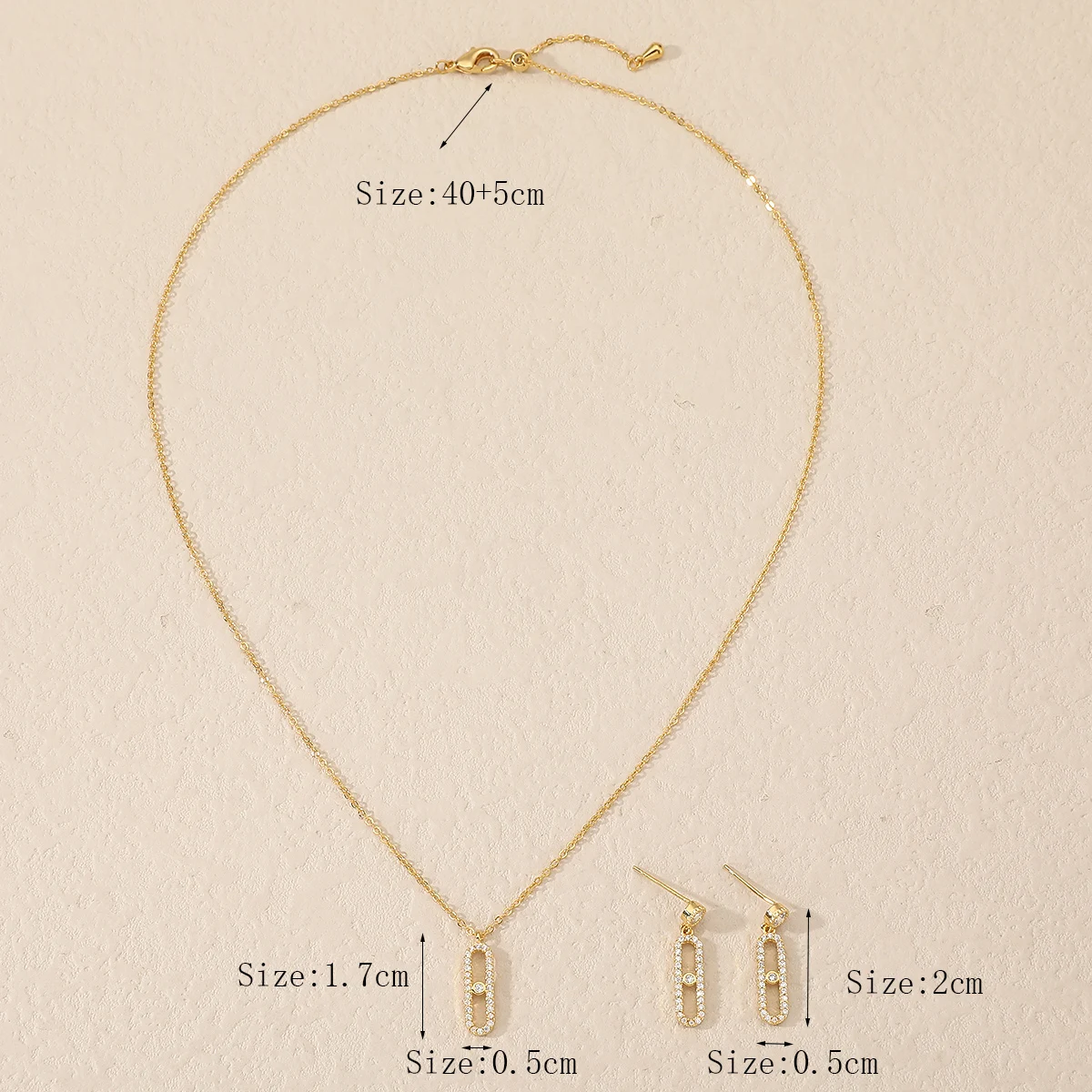 Женский Новый Модный комплект из 2 предметов ожерелье и серьги простой